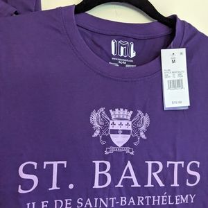 2 NWT Purple St. Barts Oversized Muscle T-Shirt Dresses-1 M and 1L left